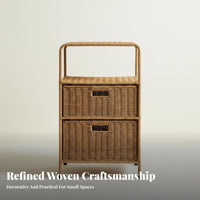 Rattan Storage Cabinet Space-Saving Multi-Layer Storage Box Room Accessory for Students
