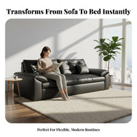 Multi-Functional Fold-down Sleeper Sofa Foldable Design transformable Couch Space-Saving Living Room Furniture Vintage design for Apartment Dwellers, Families, Pet Owners, Small Spaces, Bedroom, Home Office