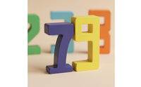 Three-Dimensional Number Stacking Toy Educational Wooden Number Blocks Painted Counting Blocks for Preschool, Classroom