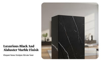 Modern Minimalist Rectangular Plinth Light Luxury Aesthetic Display Stand Floor-Standing Pedestal Marble Pattern for Interior Decorators, Art Enthusiasts, Living Room, Home Decor, Entryway, Bedroom