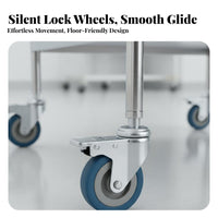 Rust-Resistant Stainless Steel Medical Trolley Long-Lasting Construction Stainless Steel Medical Cart Easy to Clean Rolling Instrument Cart Quiet Locking Casters for Medical Facility Personnel, Veterinarians, Laboratoryoratory Oratories, Oral Away Ices