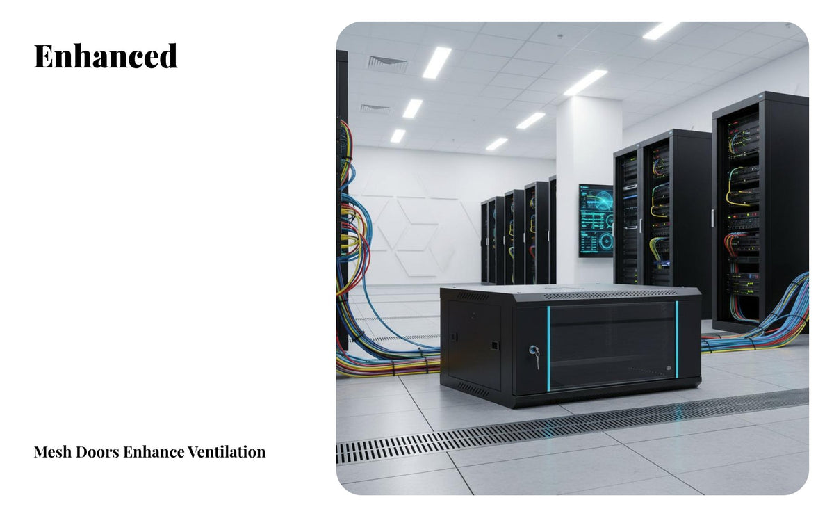 Adjustable Rails 6U Wall Mount Rack Vented Design Wall-Mount Data Rack Heavy-Duty Construction Network Cabinet Lockable Door for System Administrators, Home Workshop Enthusiasts, Small Business Owners, Server Room, Communication Closet, Retail Storage