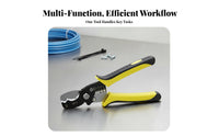 AWG Marked Holes Cable Stripping Pliers Locking Latch Wire Stripping Tool Ergonomic Handles Electrical Wire Pliers CR-V Steel for Electricians