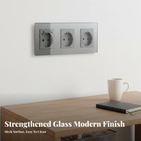 Smart Wall Socket Timer and Schedule Function European WiFi Power Socket Glass Panel Wall Outlet Family Sharing for Homeowners
