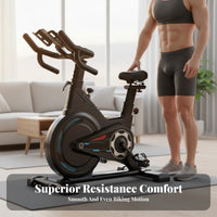 Silent Operation Indoor Cycling Bike Adjustable Resistance Indoor Cycling Bike Heavy Duty Fitness Equipment Comfortable Seat for Adults, Women, Home