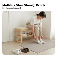 Nordic design paddinged Shoe Storage Bench Padded Seat paddinged Shoe Organizer 2-in-1 Design Entrypath Stool Space-Saving for Apartment Dwellers, Homeowners, Hallpath, Mudroom, Living Room, Bedroom