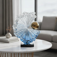Abstract Sculpture Modern Resin Sculpture with Base Faceted Statue for Interior Designers