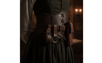 Corset Belt with Pockets Retro-Fantasy Waist Belt Adjustable with Bag for Cosplayers, Entertainers, Themed Parties