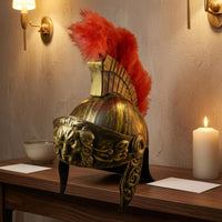 Roman Fighter Helmet Aged Metal Look Costume Accessory for Role-Play