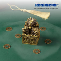 Brass Four Divine Beasts Decor, Copper Desktop Ornament, Chinese Style, Living Room, Office, Auspicious Gift