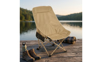Camping Chair with Carry Bag Padded Folding Chair with Side Pocket Furniture High-Back Portable for Campers, Fishing, Picnics