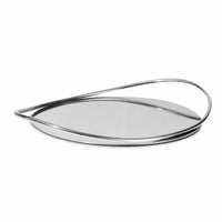Serving Piece Silver Serving Tray Tabletop Decor Raised boarder Metal Frame