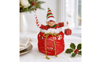 Christmas Elf Stuffed Toy Sequined Elf Stuffed with Candy Cane  for Shelf