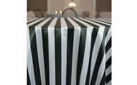 Thickened Black and White Striped Tablecloth Luxury Aesthetic Rectangular Striped Table Cover Printed Design Polyester Tablecloth Elegant for Hotel, Meeting Room, Party, Christmas