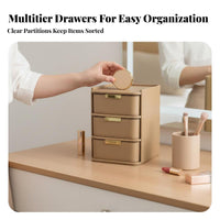 Multimulti-tier textile Makeup Chest Drawer Japanese-inspired aesthetic Countertop Makeup Case for Bathroom