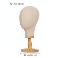 Mannequin Head Tabletop Hat Display Stand Stable Hairpiece Stand Wooden Base for Retailers, Salons