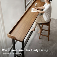 Window Bar Table Space Saving Modern Minimalist Bar Table Versatile Industrial Pub Desk for Apartment Dwellers, Adults, Balcony, Living Room, Entryway