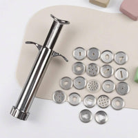 Smooth Silver Finish Stainless Steel Clay Extruder Easy to Clean Hand-Operated Clay Extruder Long-Lasting Extrusion Tool Heavy Duty for DIY Crafters