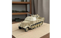 1:72 Scale Half-Track Model Highly Detailed WW2 Vehicle Model 1/72 Scale Vehicle Kit Rotatable Turret for Collectors