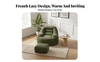 Soft Material Corduroy Lazy Sofa Fluffy-Like Comfort Armless Lazy Sofa Full-Body Support Ergonomic Floor Lounger No Assembly Required for Apartment Dwellers, Young Adults, Balcony, Bedroom, Reading Nook, Office