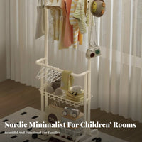 Child-Friendly Height childs' Mobile Clothes Rack Large Capacity Toddler Dress-up Station Rounded Corners children's Furniture Sturdy Construction for Toddlers, Babies, Parents, Nursery, Playroom, Bedroom