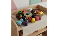 Early Learning 12 Color Sorting Cups and Balls Fine Movement Skills Wooden Ball and Cup Sorting Set Hand-Eye Coordination Color Matching Toy Set for Preschoolers