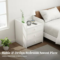 Minimalist Design 2-Drawer Bedside Table Modern design 2-Drawer Nightstand space-saving Size Bedroom Furniture adaptable Use for Apartment Dwellers, College Students, homeowners, Dorm Room, Entryway, Closet