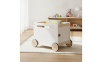 Toy Box with Wheels Compact Storage Box with Wheels Low-Profile Rolling Toy Chest for Playroom