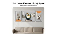 3 Pieces Crystal Porcelain Painting Light Elegant Design 3 Piece Wall Art Ready to Hang Abstract Landscape Painting for Homeowners, Living Room
