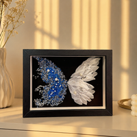 Butterfly Motif Frame, Box Frame, 8x10, Black Box Frame, 3D Butterfly Frame, MDF, 3D Photo Frame, Tabletop Use