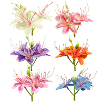 Mini 3-Head Lily Flower Heads DIY Hair Accessory Material for Photography and Floral Arrangement (100 pcs)
