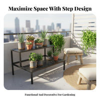 Indoor & Outdoor Use 3-Tier Stepped Plant Shelf Space-Saving 3-Tier Plant Stand Weather-Resistant Flower Rack Easy Assembly for Gardeners, Apartment Dwellers, Homeowners, Balcony, Windowsill, Patio, Living Room
