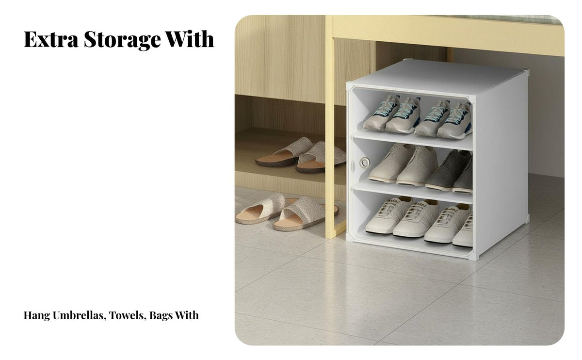 Dustproof Multi-Layer Plastic Shoe Shelf Dust-Proof Modular Shoe Rack Easy Assembly Plastic Cube Storage Organizer Large Capacity for Students, Families, Homeowners, Entryway, Hallway, Dorm Room, Bedroom