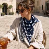 Korean Style Triangle Scarf for Women, Versatile Imitation Silk Printed Shawl, Decorative Neck Scarf