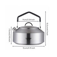 Stainless Steel Camping Kettle Fast Heating Portable Outdoor Tea Kettle Gas and Induction Compatible Campfire Tea Pot for Hikers, Journeyers, Picnic