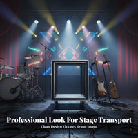 Heavy Duty Shockproof 19-Inch Rack Case Long-Lasting Construction Unobstructed Frame Amplifier Rack Portable DJ Road Case Front and Rear Rails for DJs, Musicians