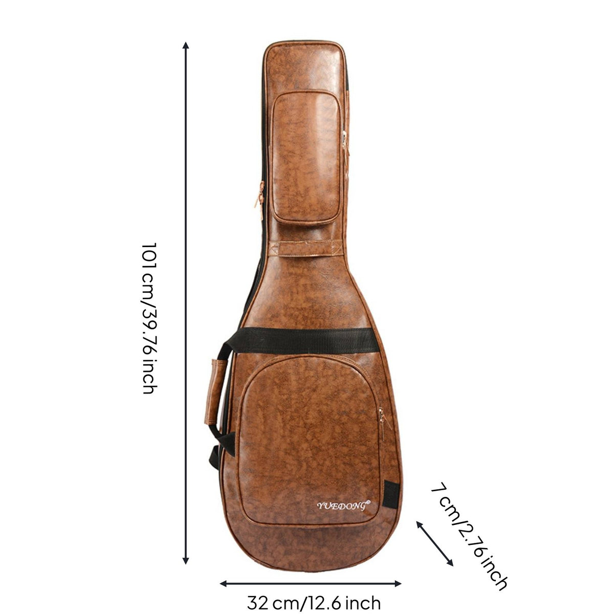 Thickened Padding Electric Guitar Gig Bag PU Leather Electric Bass Gig Bag Velvet Interior for Guitarists, Musicians, Travel, Gigs