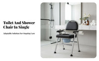 Foldable Adjustable Height Toilet Frame Two-in-Single-Use Commode Chair Multi-Purpose Bathroom Safety Aid Heavy Duty for Women, People with Disabilities, Post-Surgery Patients, Bedside, Home Care, Bedroom