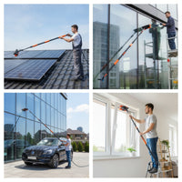 3-in-1 Solar Panel Cleaning Brush Telescoping Water Fed Pole Brush Extendable Cleaner No Ladders for Homeowners