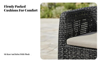 4-Piece Woven Patio set All-Weather Outdoor Furniture elegant visual appeal Garden Lounge Group for Hotel Owners, Designers, waterfront, supportyard, Balcony