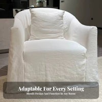 Imperfect Elegance stylistic Single-Seater Sofa Removable and launderable Cover Upholstered perusing Seat Minimalist Design Lounge Chair signature and aesthetic for Interior Designers, home dwellers, Hotel managers, Bedroom, Study, Home whiteice