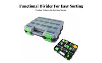 Heavy Duty Double-Sided Parts Organizer Secure Plastic Screw Organizer Transparent Lid for DIYers, Workshop, Home Repair, Craft Room