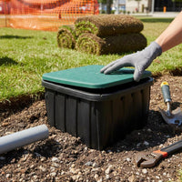 Easy Installation Solenoid Valve Protection Box Long-Lasting PE Plastic Underground Sprinkler Valve Box Wear-Resistant Green Lid Blends with Grass for Landscapers, Gardeners, Garden, Yard