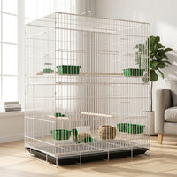 Multi-Layer Breeding Nest with Pull-Out Tray, Multi-Level Aviary Cage, and Medium Bird Viewing Cage for Secure and Cleanable Habitat