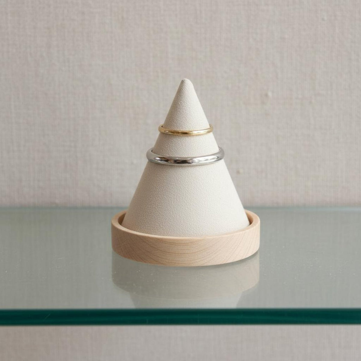 Band Display Cone No Assembly Required Band Cone Display Minimalist Design Wooden Base Bracelet Stand Market Vendors, Retail Counter, Dresser