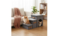 Cat Ladder with Storage Non Slip Textile Safe Climb for Seniors
