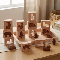 Wooden Animal Puzzle Tray Smooth Edges Shape-Matching Game Open-Ended Play Wooden Animal Puzzle