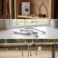 Polished Stainless Steel Spur with Strap Compact Equestrian Spur with Strap for Riders, Equestrians