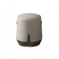 Nordic design Round Stuffed Ottoman Minimalist Design Three-Legged Round Seat Padded Top Low Stool multifunctional for hot beverage lovers, household members, removingice Workers, Bedroom, Entryway