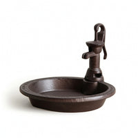 Well Style Bird Feeder Rustic Bird Feeder with Basin Decorative for Courtyard